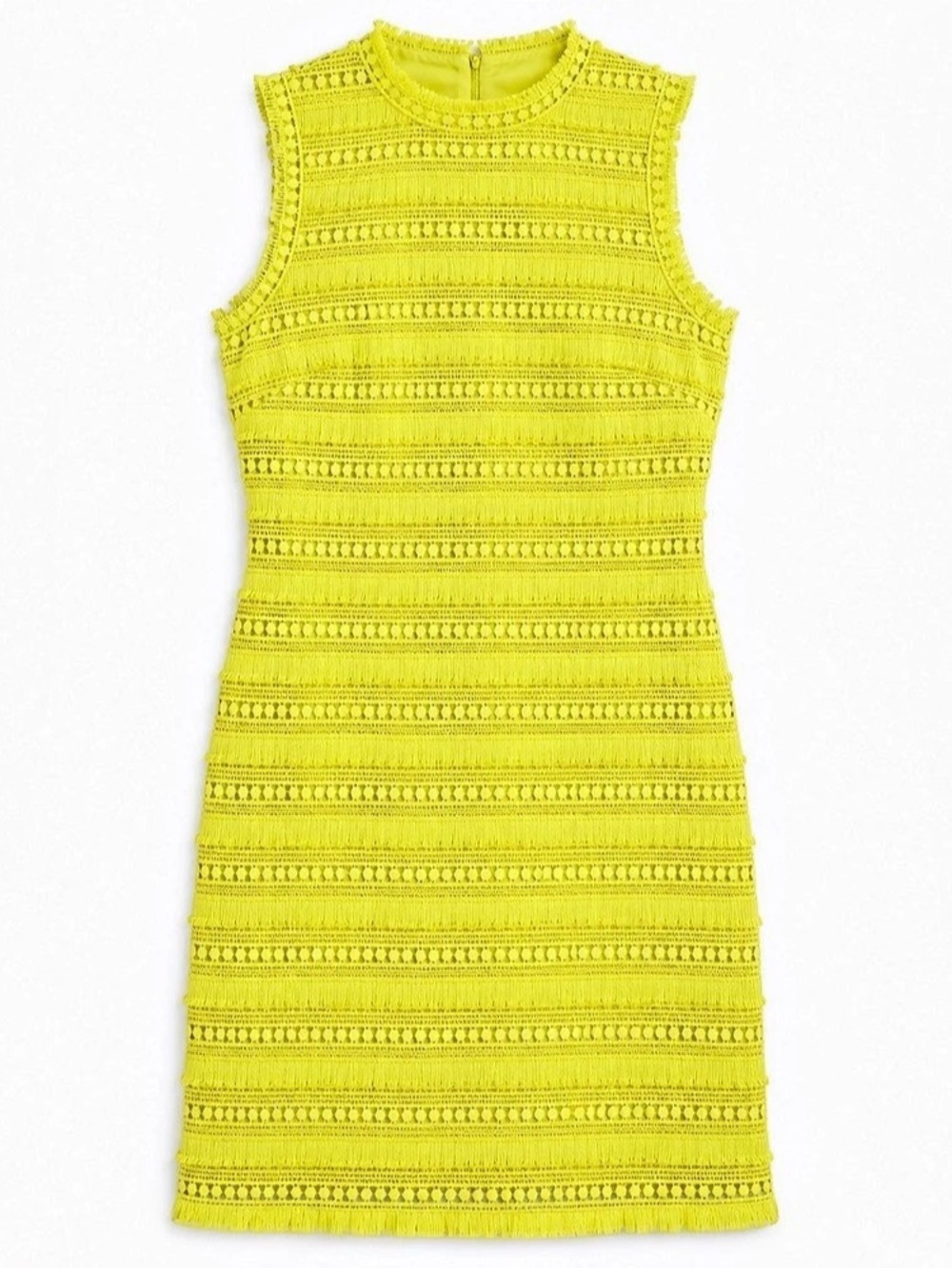 J. Crew Sz 0 Yellow Textured Mini Dress Like New